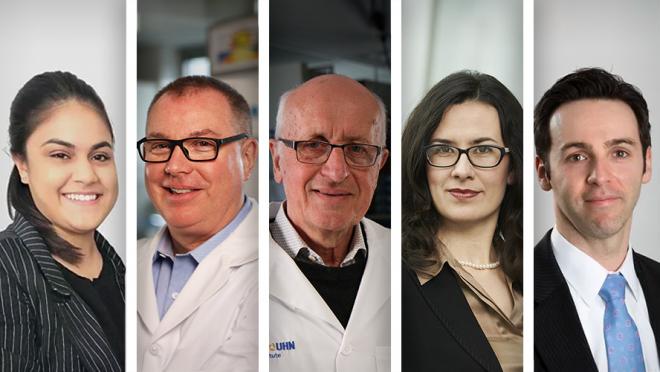(L-R) Headshots of Homaira Hamidzada, Drs. Michael Laflamme, Gordon Keller, Milica Radisic, and Slava Epelman 